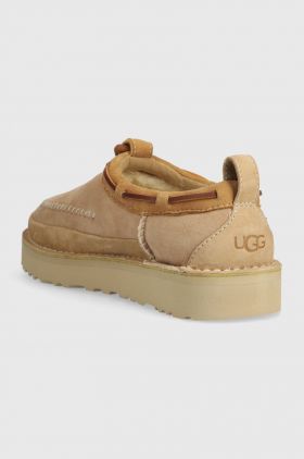 UGG papuci din piele întoarsă Tasman Crafted Regenerate culoarea bej, 1152747