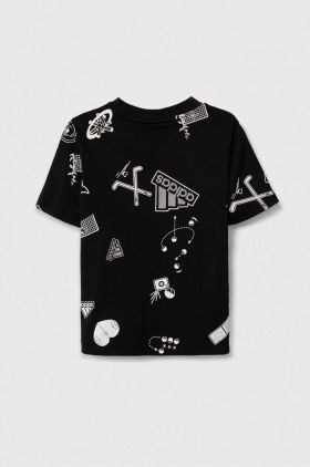 adidas tricou de bumbac pentru copii culoarea negru, modelator