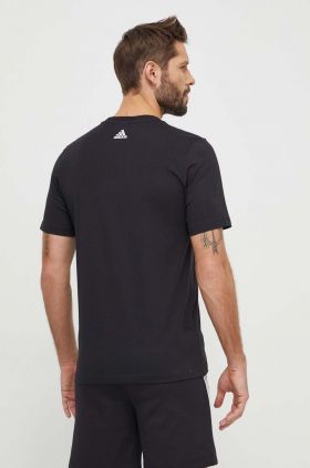 adidas tricou din bumbac TIRO bărbați, culoarea negru, cu imprimeu IS2877