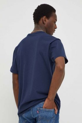 G-Star Raw tricou din bumbac barbati, culoarea albastru marin, neted