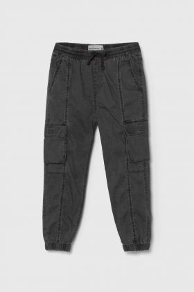 Abercrombie & Fitch pantaloni copii culoarea gri, neted