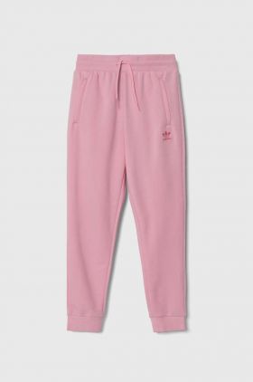 adidas Originals pantaloni de trening pentru copii culoarea roz, neted