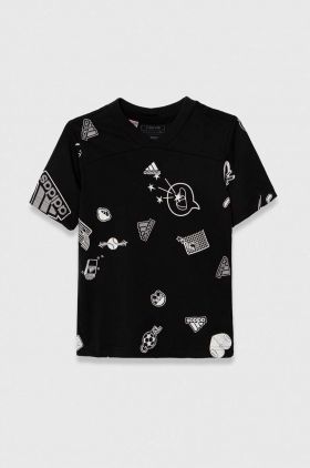 adidas tricou de bumbac pentru copii culoarea negru, modelator