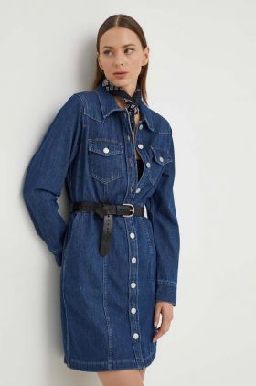 Levi's rochie jeans culoarea albastru marin, mini, drept