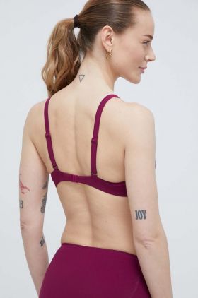 Chantelle sutien de baie culoarea violet, cupa moale