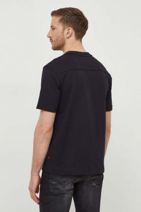 BOSS Orange tricou din bumbac bărbați, culoarea negru, cu imprimeu 50511051