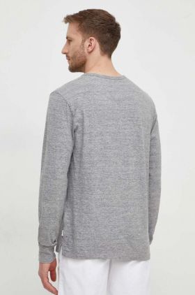 Pepe Jeans longsleeve din bumbac culoarea gri, cu imprimeu