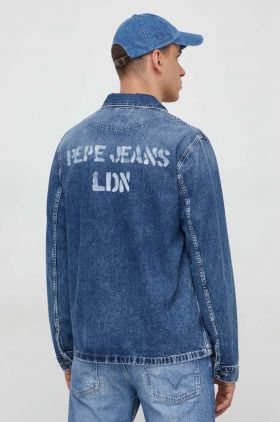 Pepe Jeans geaca jeans Luka Stencil barbati, de tranzitie