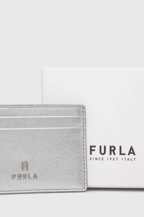 Furla carcasa din piele culoarea argintiu