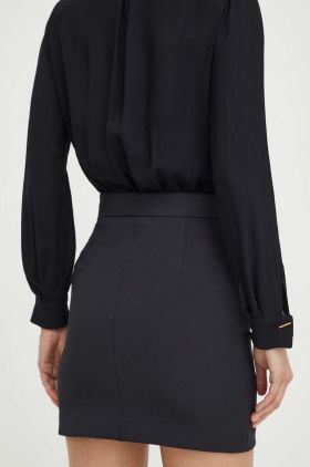 Elisabetta Franchi fusta culoarea negru, mini, drept