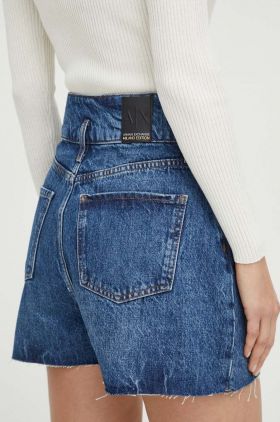 Armani Exchange pantaloni scurti jeans femei, neted, high waist