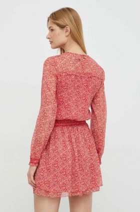 Pepe Jeans rochie culoarea rosu, mini, evazati