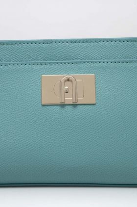 Furla poseta de piele culoarea turcoaz