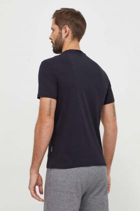 Napapijri tricou din bumbac barbati, culoarea negru, cu imprimeu