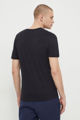 EA7 Emporio Armani tricou din bumbac barbati, culoarea negru, cu imprimeu