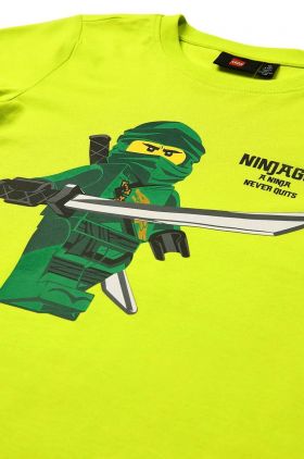 Lego tricou de bumbac pentru copii culoarea galben, cu imprimeu