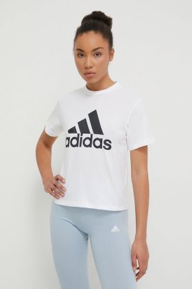 adidas tricou din bumbac femei, culoarea alb IN7314