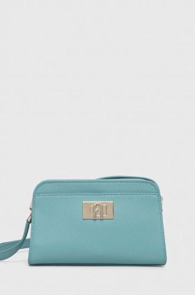 Furla poseta de piele culoarea turcoaz