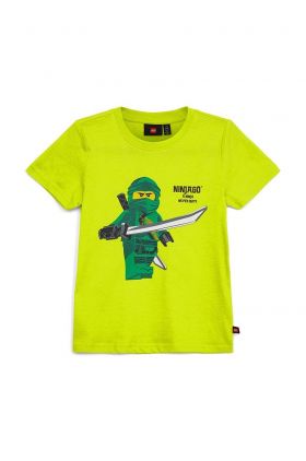 Lego tricou de bumbac pentru copii culoarea galben, cu imprimeu