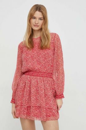 Pepe Jeans rochie culoarea rosu, mini, evazati