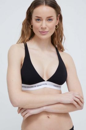 United Colors of Benetton sutien culoarea negru, neted