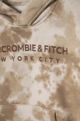 Abercrombie & Fitch bluza copii culoarea bej, cu glugă, modelator