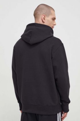 adidas Originals hanorac de bumbac Contempo French Terry Hoodie bărbați, culoarea negru, cu glugă, uni, HK2937