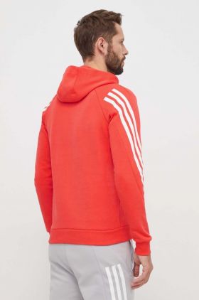 adidas bluză bărbați, culoarea roșu, cu glugă, cu imprimeu IR9229