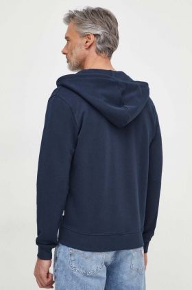 Pepe Jeans hanorac de bumbac Joe barbati, culoarea albastru marin, cu glugă, neted