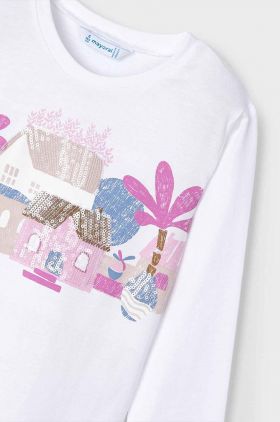 Mayoral longsleeve din bumbac pentru copii culoarea alb