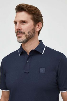 BOSS Orange tricou polo bărbați, culoarea bleumarin, uni 50507699