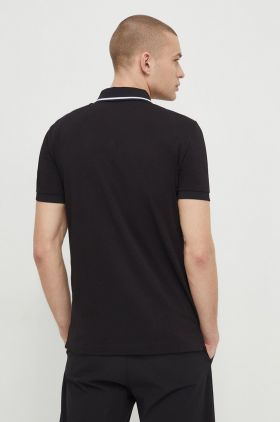 EA7 Emporio Armani tricou polo barbati, culoarea negru, cu imprimeu