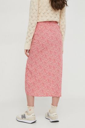 Pepe Jeans fusta BLAKE culoarea rosu, midi, drept