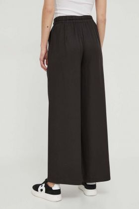 Pepe Jeans pantaloni femei, culoarea negru, lat, high waist