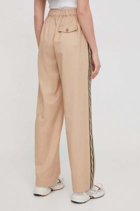 Pepe Jeans pantaloni SUSANNE femei, culoarea bej, drept, high waist