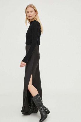 AllSaints rochie si pulover din lana culoarea negru, maxi, drept