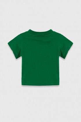 adidas Originals tricou de bumbac pentru copii TREFOIL TEE culoarea verde, cu imprimeu