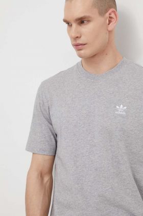 adidas Originals tricou din bumbac Essential Tee bărbați, culoarea gri, melanj, IR9692