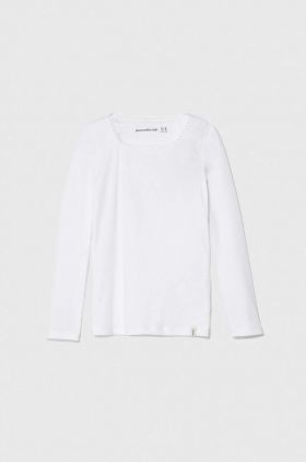 Abercrombie & Fitch longsleeve copii culoarea alb