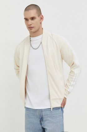 adidas Originals bluză Adicolor Classics SST bărbați, culoarea bej, cu imprimeu, IR9864