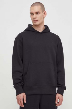 adidas Originals hanorac de bumbac Contempo French Terry Hoodie bărbați, culoarea negru, cu glugă, uni, HK2937