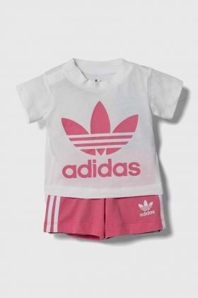 adidas Originals set de bumbac pentru copii culoarea roz