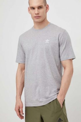 adidas Originals tricou din bumbac Essential Tee bărbați, culoarea gri, melanj, IR9692