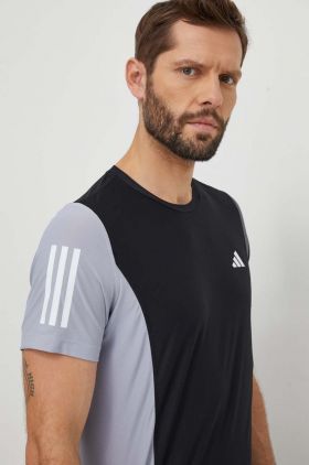 adidas Performance tricou de alergare Own the Run culoarea negru, cu model IQ3816