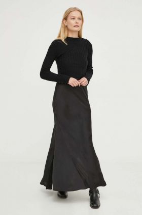 AllSaints rochie si pulover din lana culoarea negru, maxi, drept