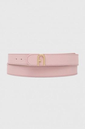 Furla curea de piele femei, culoarea roz