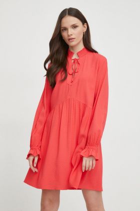 Pepe Jeans rochie BEVERLY culoarea roz, mini, evazati