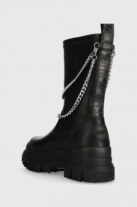 Buffalo botine Aspha Sock Chain femei, culoarea negru, cu platforma, 1622313