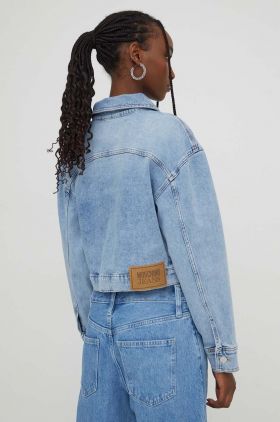 Moschino Jeans geaca jeans femei, de tranzitie, oversize