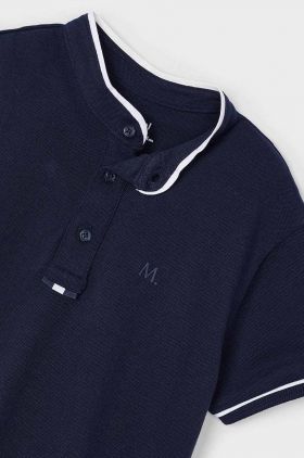 Mayoral tricou polo copii culoarea albastru marin, neted